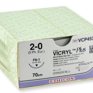 Ethicon Sutura Assorbibile Vicryl Plus Intrecciata 2/0 Ago 24 mm - 36 pezzi - 1