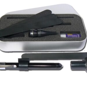Kit Otoscopio Delta LED Nero con Scatola Alluminio e Speculum - 30 pz - 1