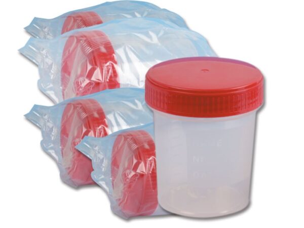 Contenitore per Urine Graduato 120 ml in Polipropilene con Tappo a Vite Camera B