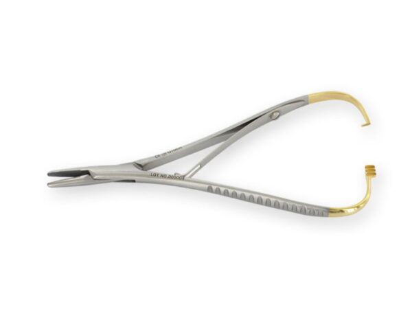 Porta Aghi Mathieu in Carburo di Tungsteno C.T. 14 cm - Linea Gold - 5 pezzi