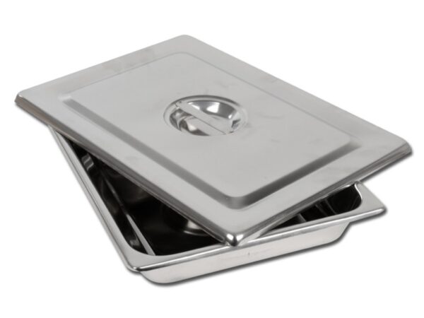Vassoio Portastrumenti con Coperchio Inox AISI 304 355x254x50 mm - 3 pz