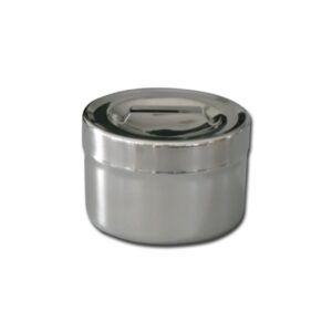 Portacotone Inox AISI 304 con Coperchio, diam. 106 x 66 mm, 0,5 Litri - 10 pz