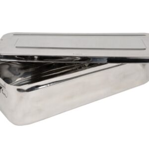 Scatola in Acciaio Inox con Manici Autoclavabile 134°C 50x20x10 cm - 2 pezzi - 2