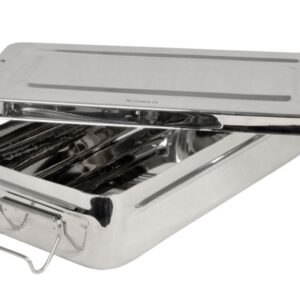 Scatola in Acciaio Inox 30x15x6 cm con Manici Autoclavabile 134°C - 5 pezzi - 2
