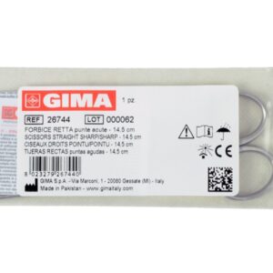 Forbice Chirurgica Retta Punte Acute in Acciaio Inox - 14,5 cm - 40 pezzi - 2