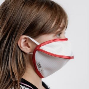 Mascherina Riutilizzabile Mycroclean Junior/Adulti Small Bianco/Rosso - 20 pz - 3