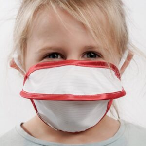 Mascherina Riutilizzabile Mycroclean Kid Tipo II BFE 99,8% Bianca/Rossa - 20 pz - 2