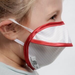 Mascherina Riutilizzabile Mycroclean Kid Tipo II BFE 99,8% Bianca/Rossa - 20 pz - 3