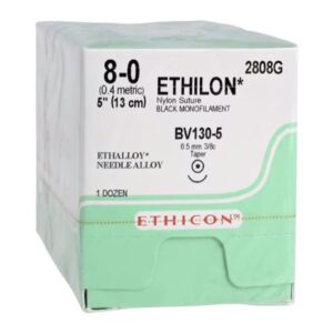 Ethicon Ethilon Sutura Monofilamento Non Assorb. 8/0 Ago 6,5 mm 2808G - 12 pz