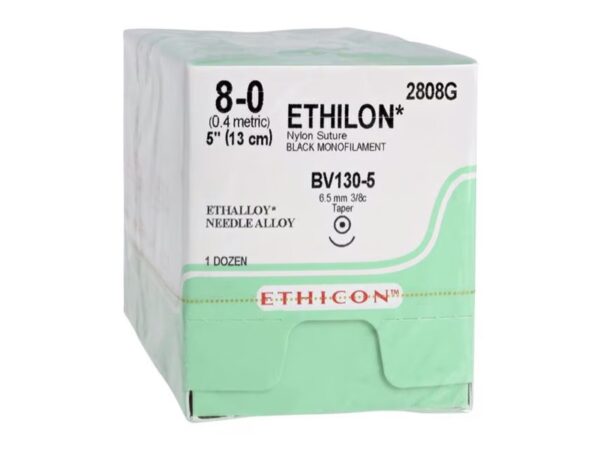 Ethicon Ethilon Sutura Monofilamento Non Assorb. 8/0 Ago 6,5 mm 2808G - 12 pz