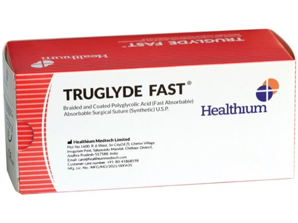 Sutura Assorbibile Truglyde Fast 1/0 Curva 1/2 Ago 40 mm 90 cm Incolore - 36 pz