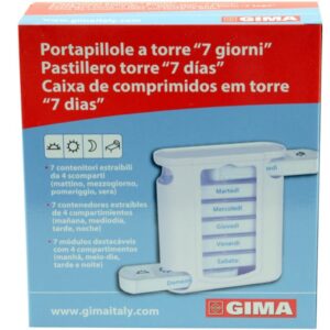Portapillole Settimanale a Torre 7 Giorni Italiano/Tedesco 13x11x3,5 cm - 25 pz - 3