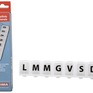 Portapillole Settimanale Bianco in Blister con Scritte in Italiano - 50 pezzi - 2