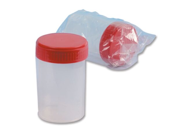 Contenitore per Urine in Polipropilene 60 ml Sterile con Tappo a Vite - 1000 pz