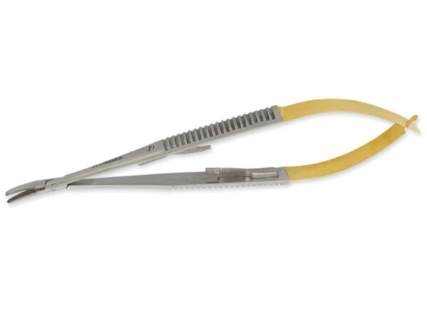 Porta Aghi Castroviejo CT Curvo 21 cm Punte Zigrinate - 4 pz