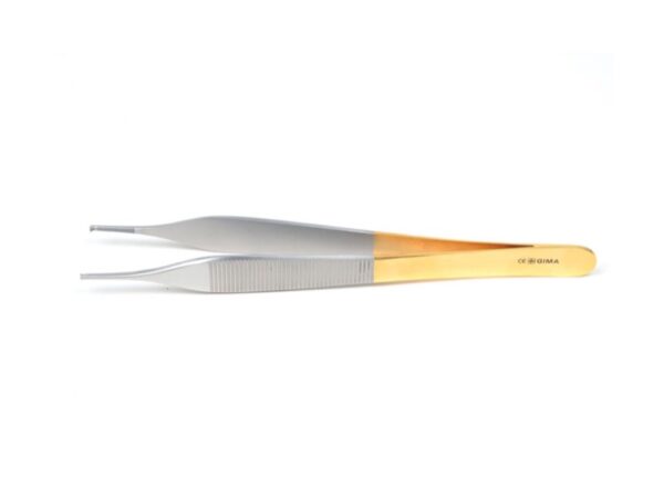 Pinza Micro Adson in Carburo di Tungsteno 12 cm 1x2 Denti - Linea Gold - 6 pezzi