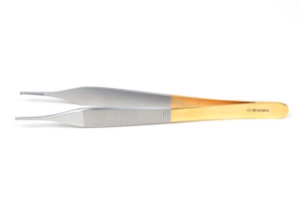 Pinza Micro Adson in Carburo di Tungsteno 15 cm 1x2 Denti Linea Gold - 4 pezzi