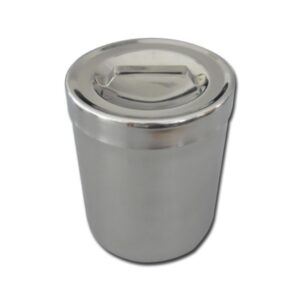 Portacotone con Coperchio Inox AISI 304 diametro 103x128 mm 1 litro - 8 pz