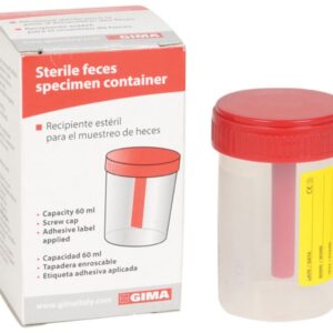 Contenitore Feci Sterile Monouso 60 ml con Tappo a Vite ed Etichetta - 500 pezzi - 1