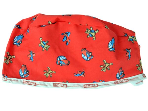 Cappellino Chirurgico in Puro Cotone Fantasia Rosso - 20 pezzi