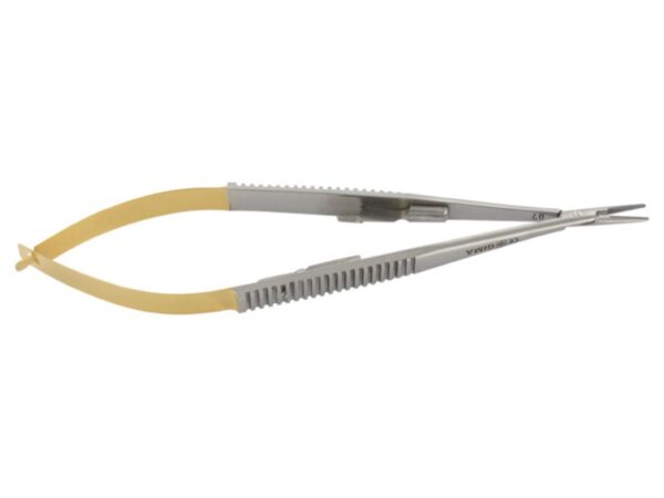 Porta Aghi Castroviejo in Carburo di Tungsteno Retto 14 cm Punte Lisce - 5 pezzi