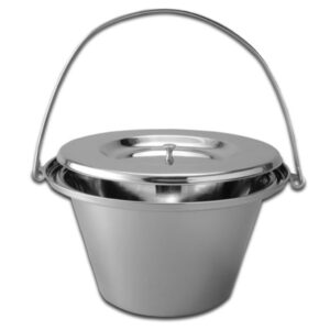 Secchio per Comode Inox con Coperchio 5 litri, diam. 307xh167 mm - 3 pz