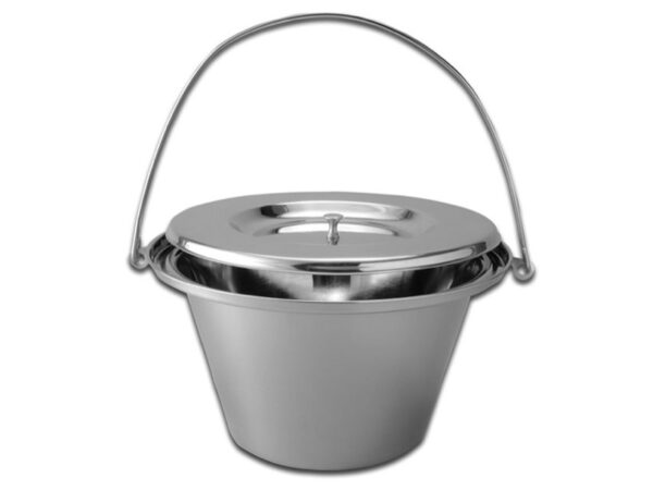 Secchio Catino per Comode in Acciaio Inox con Coperchio 5 litri diametro 307xh 1