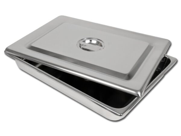 Vassoio Portastrumenti con Coperchio Inox AISI 304 440x320x64 mm - 2 pz