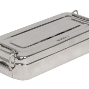 Scatola in Acciaio Inox 18x8x4 cm con Manici Autoclavabile 134°C - 10 pezzi - 1