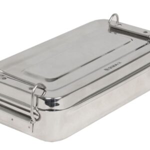 Scatola in Acciaio Inox con Manici 20x10x4,5 cm - Autoclavabile 134°C - 10 pezzi - 1