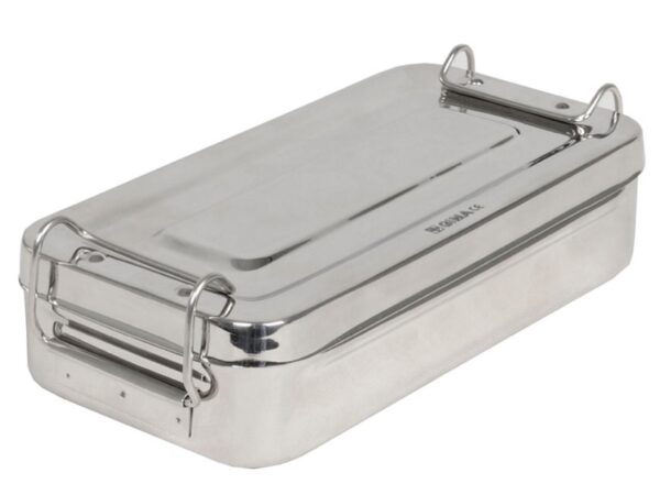 Scatola in Acciaio Inox con Manici 20x10x4,5 cm - Autoclavabile 134°C - 10 pezzi