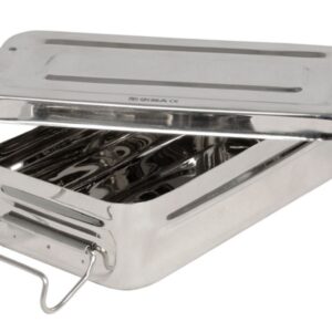 Scatola in Acciaio Inox con Manici 20x10x4,5 cm - Autoclavabile 134°C - 10 pezzi - 2