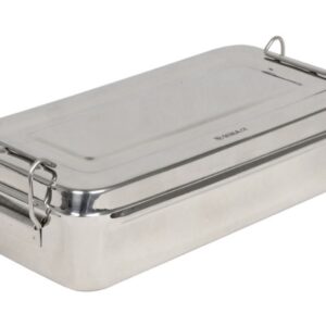 Scatola in Acciaio Inox con Manici Autoclavabile 25 x 12,5 x h 4,6 cm - 6 pezzi - 1
