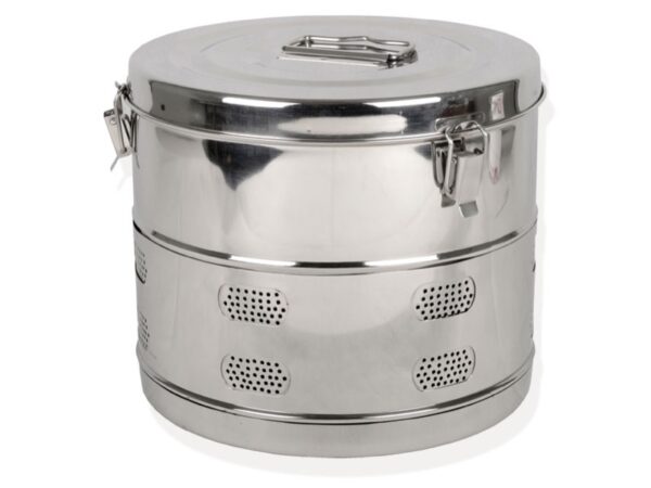 Drum Cilindrico per Sterilizzazione in Autoclave diametro 340 x h 340 mm - 2 pez