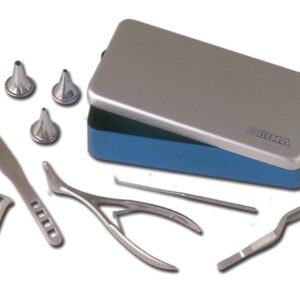 Trousse ORL in Scatola Alluminio 21x10x5 cm con 6 Strumenti - 2 pezzi