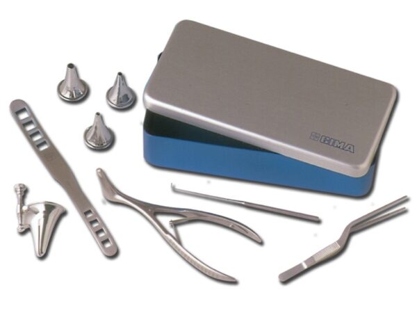 Trousse ORL in Scatola Alluminio 21x10x5 cm con 6 Strumenti - 2 pezzi