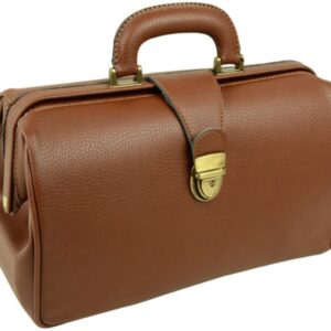 Borsa Medica Texas in Pelle Marrone con Fondo Rigido 35x17x22 cm - 1