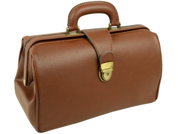 Borsa Medica Texas in Pelle Marrone con Fondo Rigido 35x17x22 cm