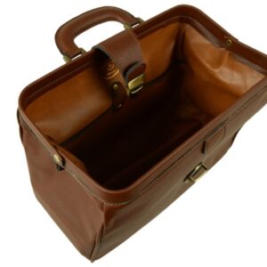Borsa Medica Texas in Pelle Marrone con Fondo Rigido 35x17x22 cm - 3