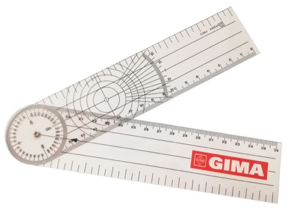 Goniometro Ortopedico 205x45 mm con Scala Circolare per Articolazioni Anca e Ass