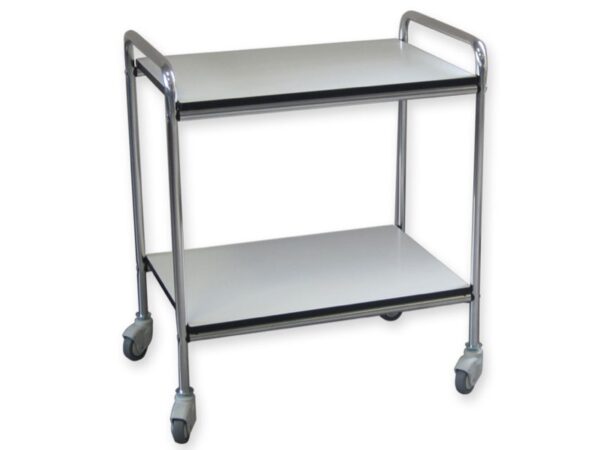 Carrello Medico 3 Ripiani in Alluminio e Bilaminato, Medio 70x50x78 cm