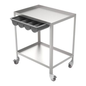 Carrello Medico Tutto in Acciaio Inox AISI 304 con Cassetto e 2 Ripiani