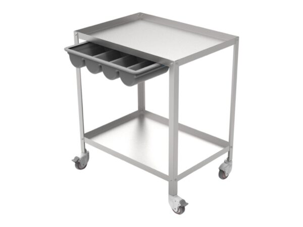 Carrello Medico Tutto in Acciaio Inox AISI 304 con Cassetto e 2 Ripiani