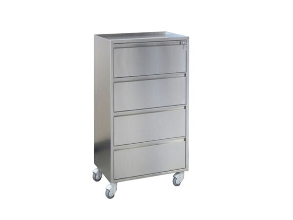 Carrello Portastrumenti in Acciaio Inox AISI 304 con 4 Cassetti