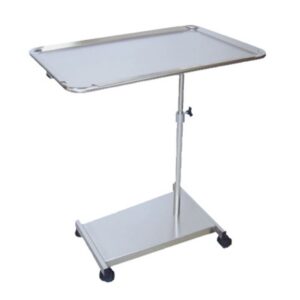 Tavolo di Mayo Base e Piantana Inox AISI 304, Vassoio Estraibile, 4 Ruote 50 mm