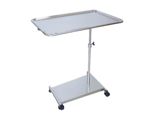 Tavolo di Mayo con Base e Piantana in Acciaio Inox AISI 304, Vassoio Estraibile,