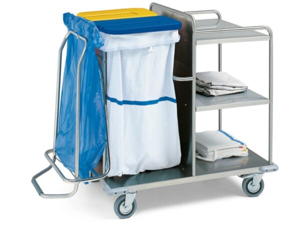 Carrello Lavanderia in Acciaio Inox con 4 Ruote