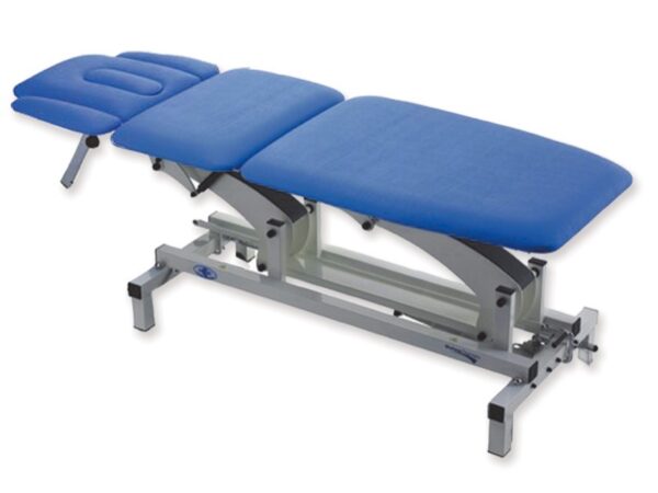 Lettino Visita Medica Trendelenburg con Braccioli Elettrico a Pedaliera 24V Blu