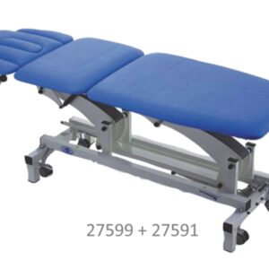 Lettino Visita Medica Trendelenburg con Braccioli Elettrico a Pedaliera 24V Blu - 2