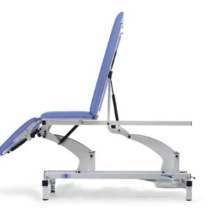 Lettino Visita Medica Trendelenburg con Braccioli Elettrico a Pedaliera 24V Blu - 3